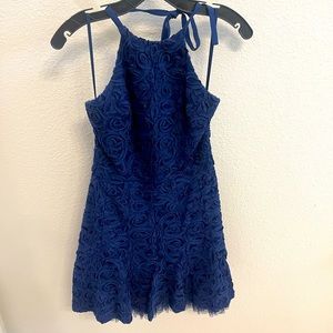 BCBG Maxazria Navy Blue Halter Dress